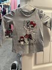 Toddler Girl Long Sleeve Gray Tee With Skating Girl 4T Old Navy