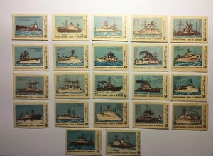 Marine Militär Schiff U-Boot Aufkleber Matchbox Streichholz Etiketten UdSSR 1977 Set 22🚢 - Bild 1 von 4