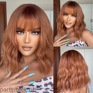 Orange Cosplay Wigs Short Curly Hair Synthetic Wavy Costume Anime Party Daliy US - Picture 1 of 10