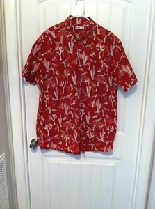 Camisa Sonoma 3XLT Para Hombres Manga Corta Con Botones Roja Suroeste Cactus, Lagarto - Imagen 1 de 5
