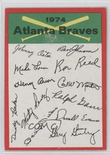1974 Topps Team Checklists Atlanta Braves (Two Stars on Back)