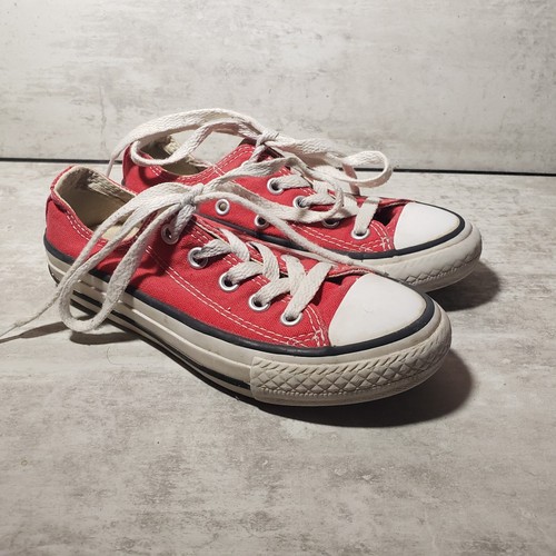 Scarpe Converse All Star bambino taglia 11 sneakers basse tela rosse casual