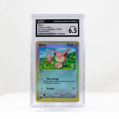2003 Pokemon Skitty Reverse Holo EX Ruby & Sapphire 70/109 - CGC 6.5  - Image 1 of 3