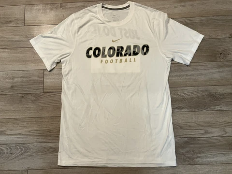 Colorado Buffaloes Buffs Football team Deion Nike Dri-Fit Training Shirt LG L Cover