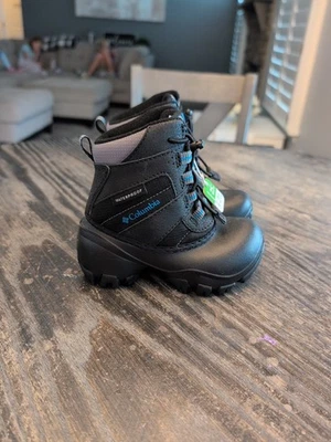 Botas negras impermeables Columbia Rope Tow III talla niño 8 ¡NUEVAS SIN ETIQUETAS! Foto 1 de 4