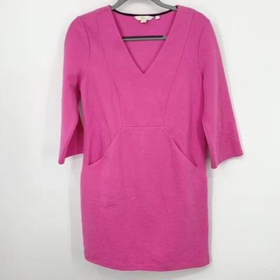 Boden Women Size 10 Petite 10P Dress Pink Ribbed 3/4 Sleeve Bronte Ottoman - Image 1 of 4