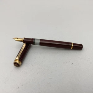 PELIKAN M600 (Old Style) BURGUNDY FOUNTAIN PEN 18K M NIB VTG W.GERMANY UNINKED - Picture 1 of 15