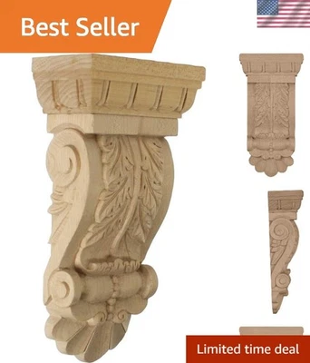 Ménsula de madera de aliso Acanthus 5,125"" W x 9,75"" H - Diseño versátil para cualquier espacio Foto 1 de 4