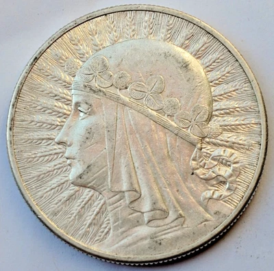 10 Zlotych 1932, Queen Jadwiga, Londres Mint Foto 1 de 2