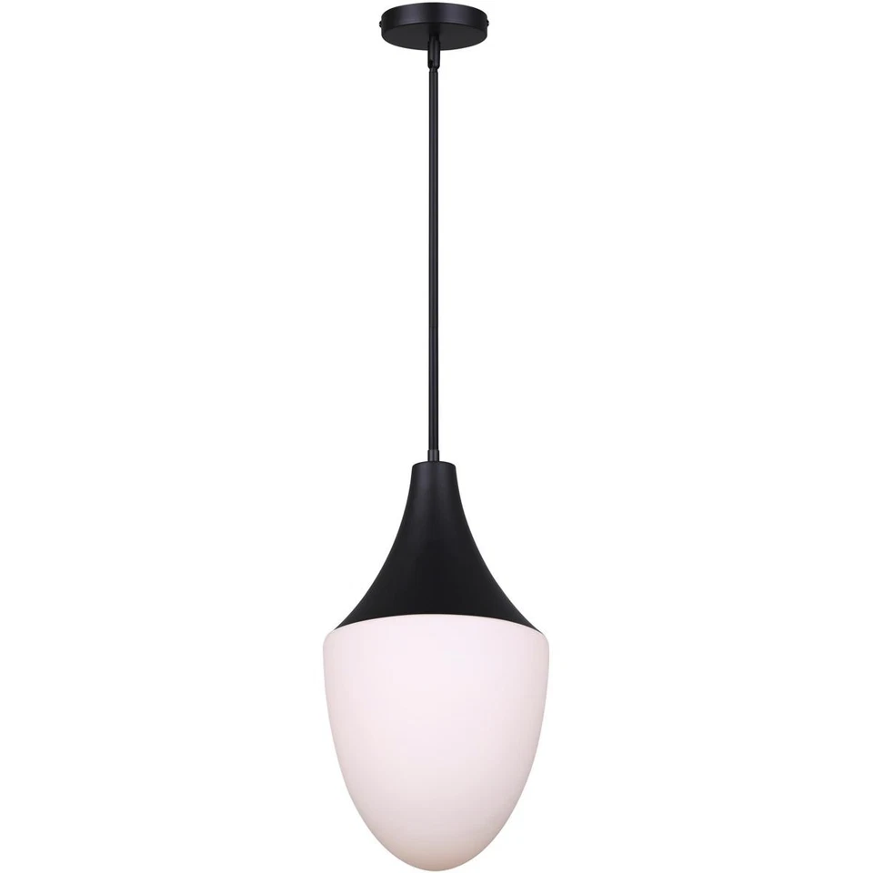 Canarm Lighting IPL1121A01BK Evlin 1 Light 9.75 inch Black Pendant Ceiling Light - Изображение 1 из 1