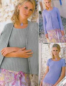 women's ladies cardigan and top twin set 4 ply knitting pattern COPY a82 - Picture 1 of 1