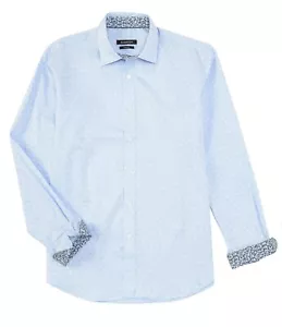 BUGATCHI L6707 Men's Blue Print Long-Sleeve Button Down Sports Shirt Size XL - Picture 1 of 2
