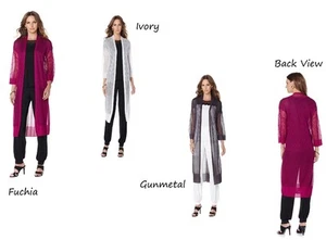 Timeless by Naeem Khan Pointelle Knit Duster 412262-J - Picture 1 of 5