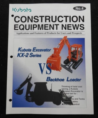 KUBOTA KX41 KX61 KX91 KX121 KX161 2 EXCAVATOR vs BACKHOE LOADER TRACTOR BROCHURE - Image 1 of 4