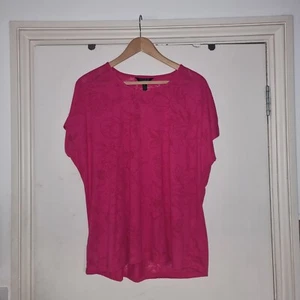 Long Tall Sally Size M Pink Sheer Short Sleeve T-shirt blouse - Picture 1 of 6