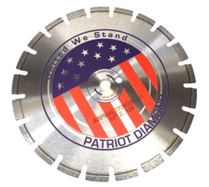 Hoja de sierra de diamante Patriot 14" x 0,125" herramienta circular superpuesta de asfalto genuina OEM - Imagen 1 de 5
