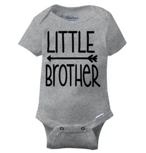 Cute Little Brother Bro Birthday Shower Gift Baby Boys Infant Romper Newborn - Picture 1 of 12