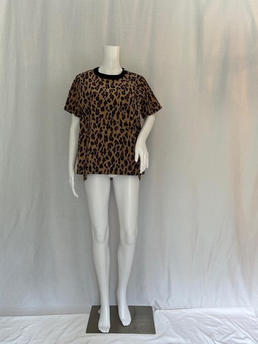 SACAI per Ikram Stampa Leopardata in Multi Tessuto Cotone Poliestere Rayon Cupro Tg S