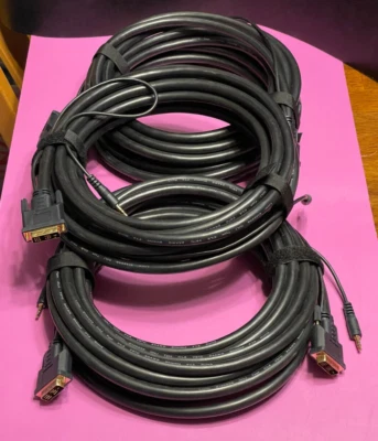 25ft DVI-D Single Link Monitor Cable M/M with 3.5mm M/M Stereo (A2376731) - Image 1 of 4