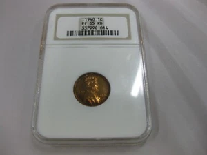 1940 Proof Lincoln Cent NGC PF 65 Red #990-014 - Picture 1 of 5