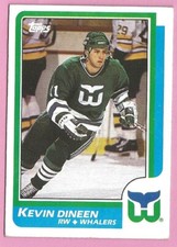 1986-87 Topps Hockey Card #88 Kevin Dineen Hartford Whalers SET BREAK *R8