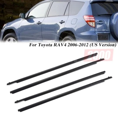 Cinturón de sellado para molduras de ventana de tira climática de auto 4 piezas para Toyota RAV4 2006-2012 Foto 1 de 4