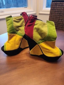 Sz 7 Retro Bright Shiekh Wedge Heels 70's Hip  - Picture 1 of 3