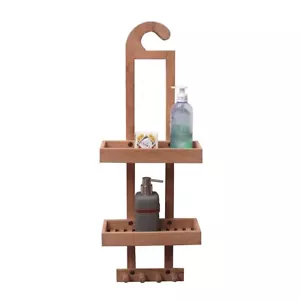 Caddy doccia naturale in legno teak stile nordico per bagno - Foto 1 di 3