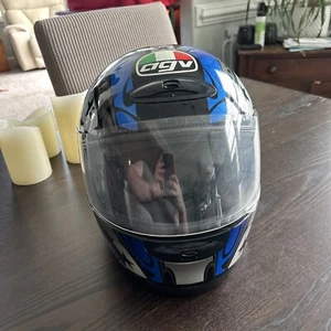 agv Pacific Helmet Size Large Blue Silver Black Needs Padding - Picture 1 of 8