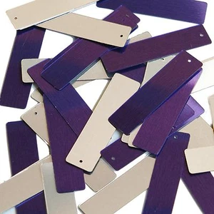 Purple Silver Sequin Skinny Rectangle 1.5 inch Couture Metallic Loose Paillettes - Picture 1 of 2