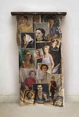 Tapiz de retrato vintage Anthropologie de SWAN NUEVO CON ETIQUETAS   Foto 1 de 4