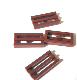 Lot of 4 LEGO Reddish Brown 1x2 Tile Grille 2412 / 30244 Brick Parts Pieces