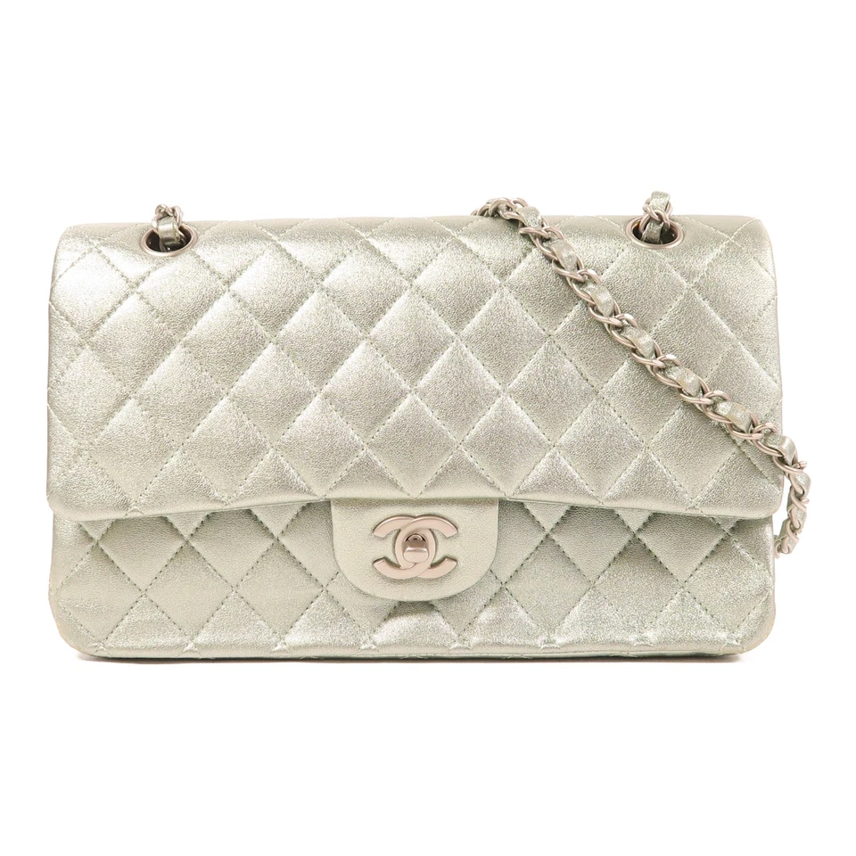 CHANEL CC SHW Classic 25 Chain Shoulder Bag Leather Metallic Green - Image 1 of 4
