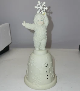 Campana Campana de Nieve De Colección Departamento 56 SnowBabies 6.5" Alto Marfil Copos de Nieve Muñeco de Nieve 2002 Usado en Excelente Condición - Imagen 1 de 12