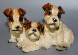 Vintage Terrier Dogs Figurine 6" Long Japan - Picture 1 of 6