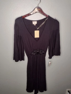 Vestido Feminino ECI 10 Preto Strass Império Gótico Fluxo Fada Caprichosa B18 Novo com etiquetas - Imagem 1 de 4