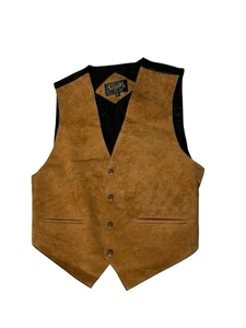 Scully Genuine Leather Vest Men Sz Medium Brown Suede Western Waistcoat Pockets - Picture 1 of 8