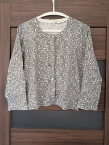 Boden Grey Cardigan Floral Pattern Size UK 16 - Picture 1 of 4