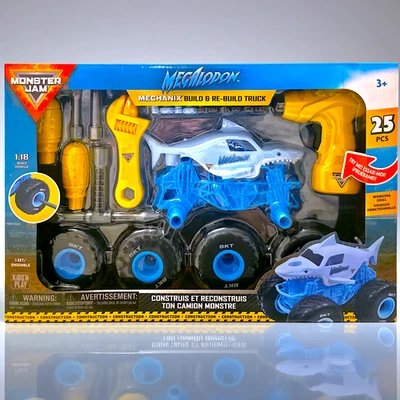 Monster Jam Official Megalodon Monster Truck Mechanix Build & Re-build - RARE - Image 1 of 4