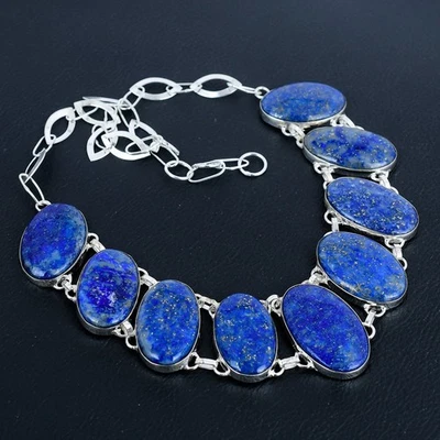 Collana gioielli in argento sterling 925 regalo pietra preziosa ovale... - Immagine 1 di 4