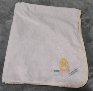 Carters XOXO I Love You Duck Baby Blanket White Satin Back Blankie 28x33 Inches - Picture 1 of 8