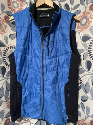 Smartwool Smartloft 60 Puffer Vest Mens Large Cobalt Full Zip Merino Wool Jacket - Image 1 of 4