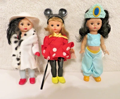 Lote de 3 Muñecas Wendy como Personajes Disney Minnie Mouse Cruella Diablo Jazmín Foto 1 de 4
