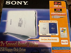 Vtg New Open Box Sony External USB Floppy Disk Drive MPF88E 2X Speed Read/Write