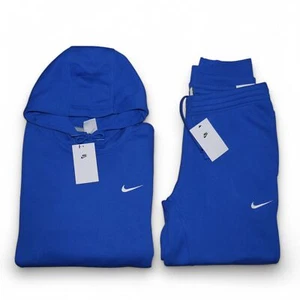 Nike Solo Swoosh Men's L Sweatsuit 2 PC Tracksuit Matching Game Royal Outfit NWT - Picture 1 of 11