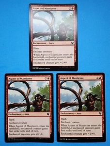 3x Aspect of Manticore Enchantment Aura Theros Beyond Death Mtg Magic Card 127 - Picture 1 of 4