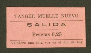 VINTAGE TANGER MUELLE NUEVO MOROCCO FERRY TICKET - Foto 1 di 1