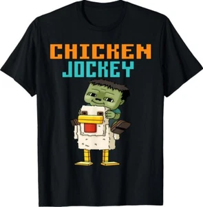 Gamer Graphic Design Funny Chicken Jockey Graphic Unisex T-Shirt - Picture 1 of 3