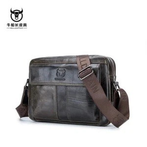 Bullcaptain men genuine cow leather shoulder, messenger sports casual ipad - Picture 1 of 7