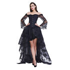 Women Steampunk Victorian Off Shoulder Corset Top With High Low Skirt Party Suit